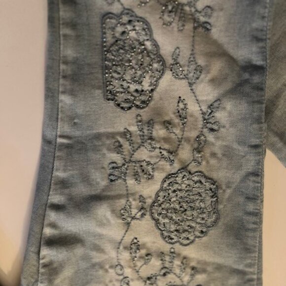 Bebe Embellished Skinny Blue Jeans - Size 31 - VGUC - Picture 6 of 8